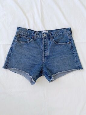 AGOLDE Parker Long Shorts 28 Raw Hem High Rise Denim A9010-1535